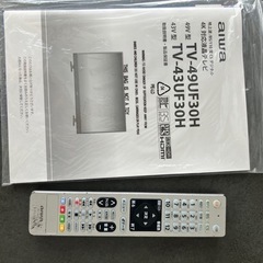 2020年製　43V型 4K液晶テレビ TV-43UF30Hの画像