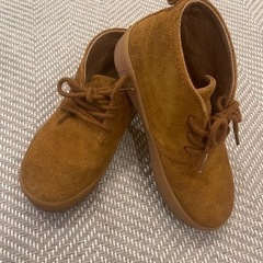 スエード　紐靴　17cmの画像