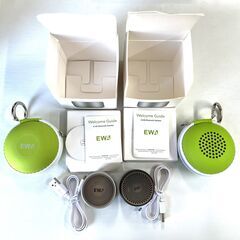 【最終値下げ】2個（シルバー・ブラック）セット　ケース付き EWA A106 ポータブル ミニ ワイヤレス Bluetooth スピーカーの画像