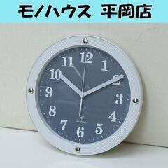 メーカー不明 電波時計 壁掛け時計 円形 直径28cm グレー文...
