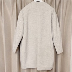 美品ノーカラー　ウール60% アウターの画像