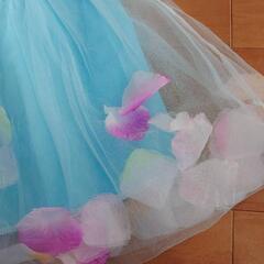 お花のドレスワンピ（ブルー）の画像