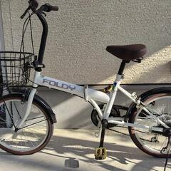 ［受付終了］【傷アリ】折りたたみ自転車、変速機付き