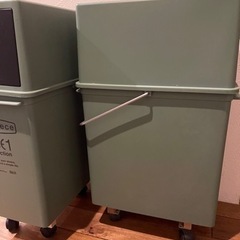 男前インテリア　美品【１点】ゴミ箱 スリム 蓋付き　省スペース フロントオープンの画像