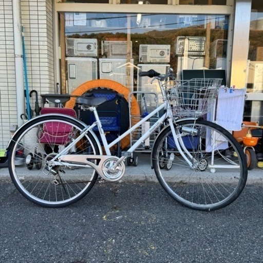 【最終値下げ‼️】Simple Life 27インチ シティサイクル ママチャリ 自転車 シマノ製6段変速 パナソニック製LEDオートライト ホワイト♪