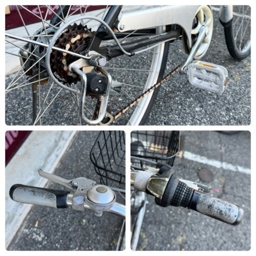 【お買い得‼️】アルエット(サイクルベースあさひ) 27インチ シティサイクル ママチャリ 自転車 シマノ製6段変速ギア オートライト