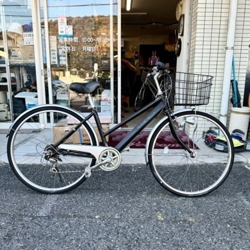 【お買い得‼️】アルエット(サイクルベースあさひ) 27インチ シティサイクル ママチャリ 自転車 シマノ製6段変速ギア オートライト ブラック♪