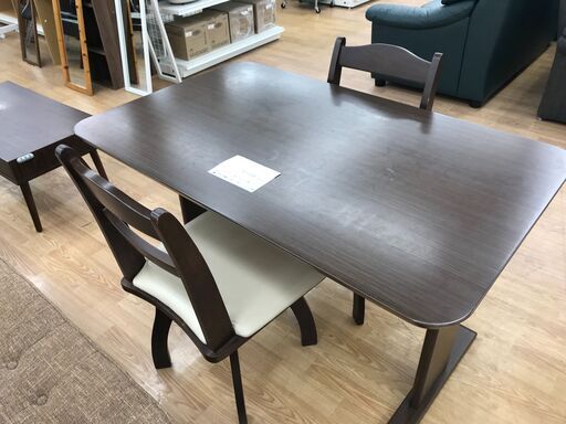 ★ジモティ割あり★  ２人用ダイニングセット ブラウン H71×W120×D75 クリーニング済み KJ3704