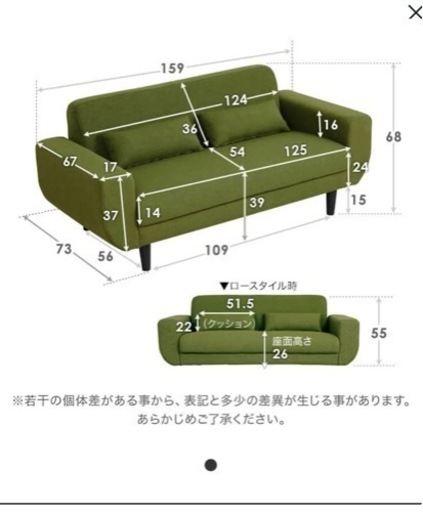 LOWYA 2.5人掛け 黒ソファー　8千円