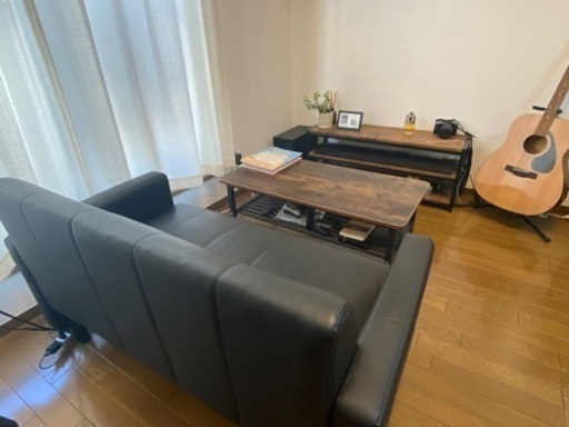 2人掛けソファー　ブラック