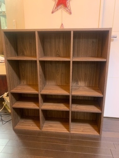 組立済☆ 本棚  大容量 稼働棚☆ロウヤ LOWYA☆ウォルナット色☆
