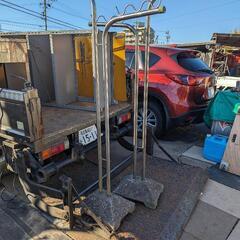 ステンレス製物干し台セット　コンクリートベース+支柱+物干し竿セ...