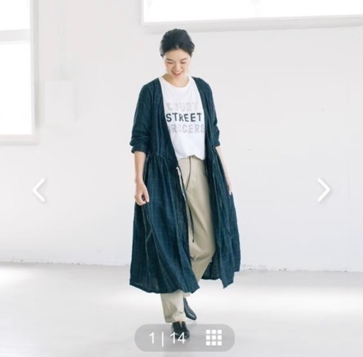 fog linen work / 秋チェックのリネンワンピース