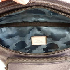 FUJITAKA フジタカ 瀬尾浩司 旅する レザーウエストバッグ ネイビー 中古の画像