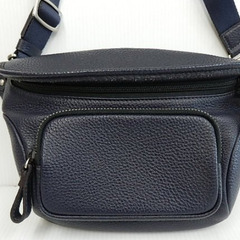 FUJITAKA フジタカ 瀬尾浩司 旅する レザーウエストバッグ ネイビー 中古の画像