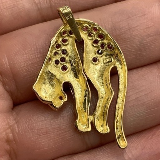 K18 18金　パンサートップ　パンサーペンダント　ルビー　6.5g