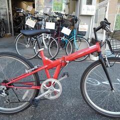 中古自転車２８１８　マウンテンバイク　折り畳み　２６インチ　６段ギヤ　ワイヤー錠　ライトは付属していません