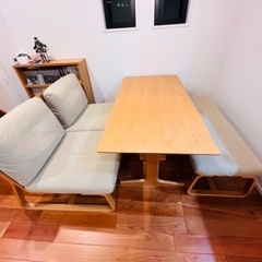 無印良品 リビングでもダイニングでもつかえるテーブル・２・オーク...