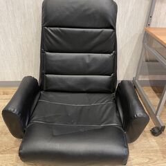 座椅子　リクライニング可　合皮　黒の画像