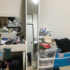 14日までの引き取り希望　無料　姿見　白　美品