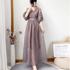 ラスト一点　新品タグ付き　ワンピースロングドレス　結婚式　パーティ　お集まりに♪の画像