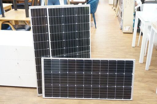 (Y)北大前! 札幌 引取 RENOGY レノジー 100W 17.3V ソーラーパネル 3枚セット RNG-100D-SS W50×D3.5×H107.5cm 動作未確認 現状品 2029318