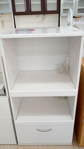 ★ジモティ割あり★ (株)サンコウ レンジ台 白 H121.5×D40.5×W60 クリーニング済み TJ3033