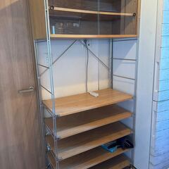 無印良品】ステンレスユニットシェルフ・オーク材・カップボードセット