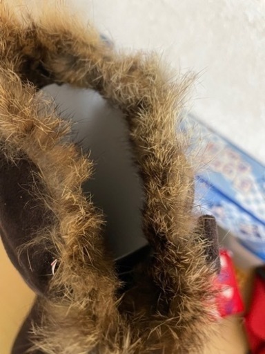 新品　中側豹柄ファースエードロングブーツ