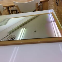 ★ジモティ割あり★  鏡 ナチュラル H58×D2×W40 クリーニング済み TK1050の画像