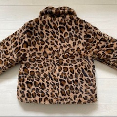 【新品未使用タグ付き】ヒョウ柄ファーコート キッズ120cmの画像