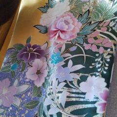 振袖　正絹　美品　刺繍　黄色　ゴールド　花魁　成人式