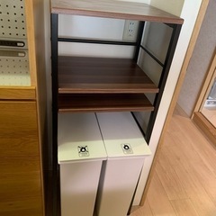 期限12月23日】無印良品ゴミ箱2個とゴミ箱上ラックセット (fu