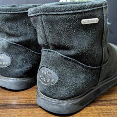 【24cm】EMU　エミュー　撥水　ムートン ブーツ　黒　スエード