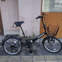 AQ STAGE[エーキューステージ]20吋 折り畳み自転車 外装6段/ブラックの画像