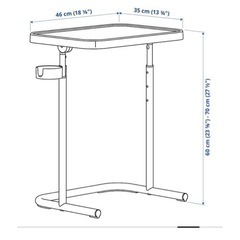 IKEA ビョルコーセン　高さ、角度調整可能テーブル(サイドテーブル、PCテーブル)の画像