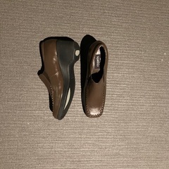 未使用、革製、ウエッジソールローファー、24.5cm、3E