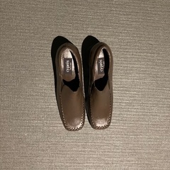 未使用、革製、ウエッジソールローファー、24.5cm、3Eの画像