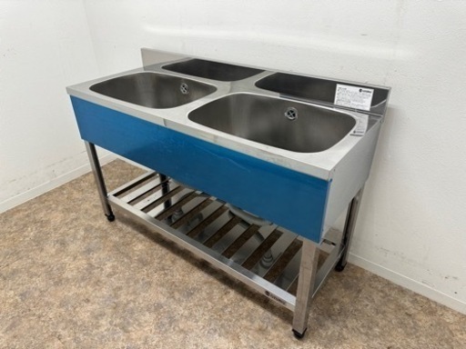 ａｚｕｍａ　アズマ　業務用　ステンレス　２槽シンク流し台　厨房　飲食店　Ｗ１２０ｘＤ４５ｘＨ７５㎝