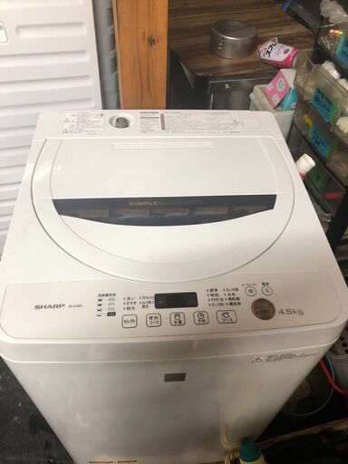 ☆中古￥7,800！SHARP　4.5㎏洗濯機　家電　ES-G4E3-KW型　2016年製　【BK180】