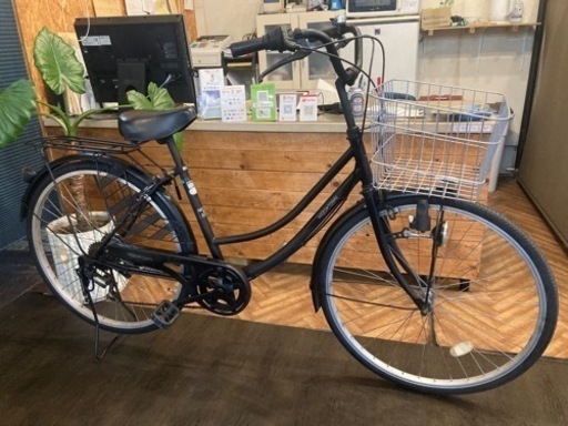【SALE！11月29日まで当店の全商品表示価格から¥1000引き！チェーン新品！】6段変速　26インチ自転車　マットブラック