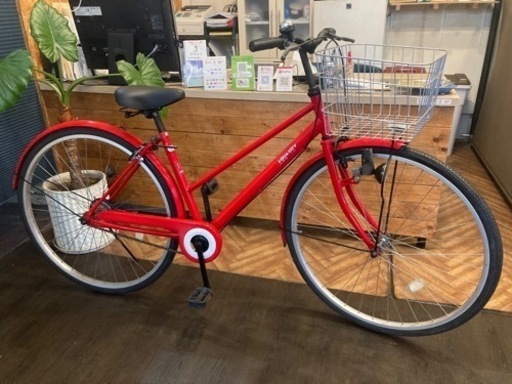【SALE！11月29日まで当店の全商品表示価格から¥1000引き！前後タイヤ新品！】27インチ自転車　レッド