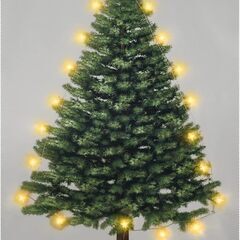 クリスマスツリータペストリー 9.8フィート ストリング照明 20 LED シャイニーグリーン クリスマス レトロプリント タペストリー クラシック 壁掛け ホームデコレーション ギフト 59インチ x 51インチ クリスマスの雰囲気 寝室 リビングルーム 寮用の画像