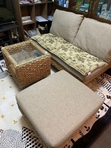 セール中！　ウォーターヒヤシンス家具3点セット☆アジアン家具