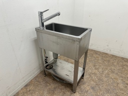 マルゼン　ＭＡＲＵＺＥ　業務用　ステンレス　１槽シンク流し台　蛇口付き　厨房　飲食店　W３５０ｘD６００ｘH８５０ｍｍ