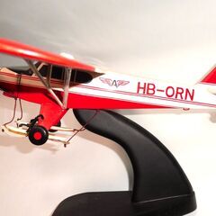 ビンテージ置物 　木製 スイス山岳救難機模型　中古　箱なし　フィリッピン製　訳あり部分　の画像
