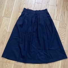 古着　ウール 毛 100% スカート ネイビー　ヴィンテージの画像