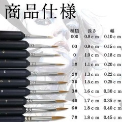 面相筆　10本入り　ガンプラ　スミ入れ　塗装　極細　模型　習字　書道油絵筆 フィギュア の画像