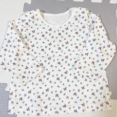 〈31〉ベビー服　アカチャンホンポ　トップス&サロペット風ロンパース2点セット　70　の画像
