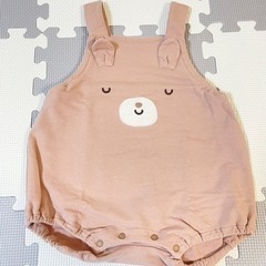 〈31〉ベビー服　アカチャンホンポ　トップス&サロペット風ロンパース2点セット　70　の画像